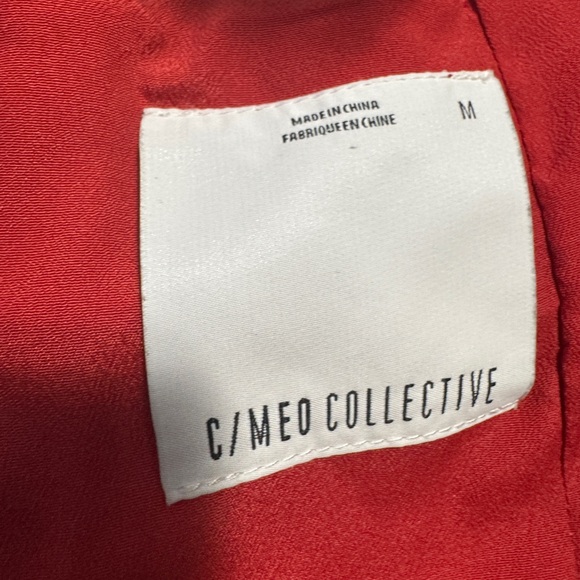 C/MEO Collective One Shoulder Ruffle Sleeve Dress Red - Picture 5 of 13